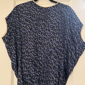 Louis Vuitton Blue and Black Leopard Print Blouse